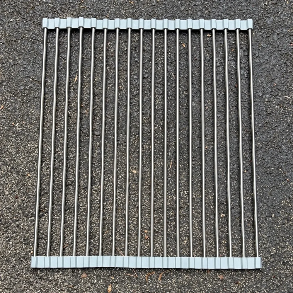Roll-Up Stainless Steel Over-Sink Drying Rack - Silver